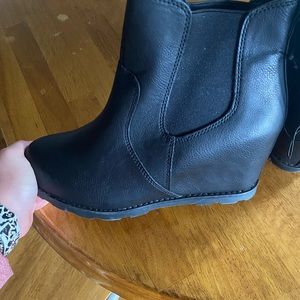 Brand new with tags black wedge boots from target